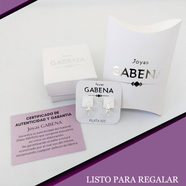 Aros Huggies Huellas Cristales plata pack