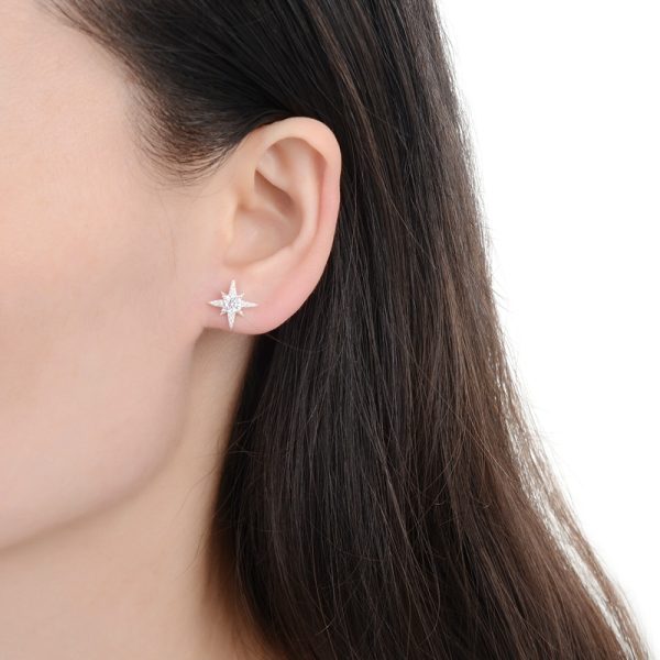 Aros Estrella Destello Plata