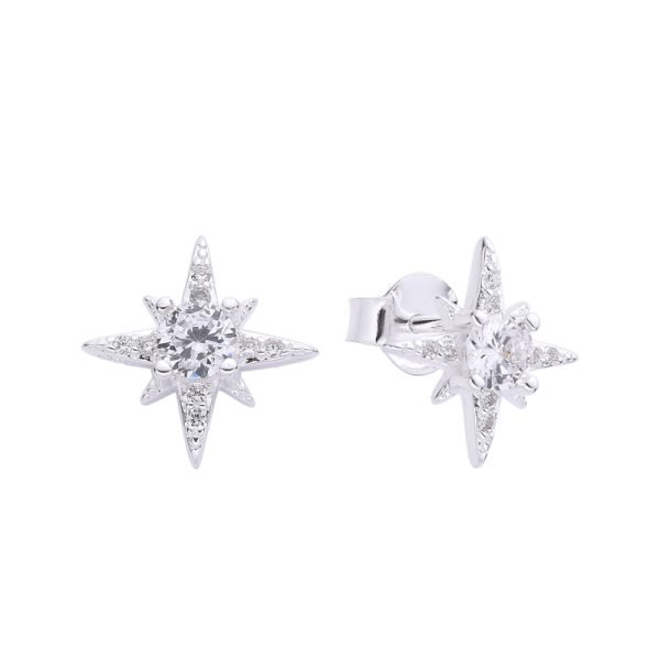 Aros Estrella Destello Plata