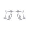Aros Gato Calado Plata 925