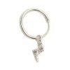 aro argolla rayo cristales plata 925
