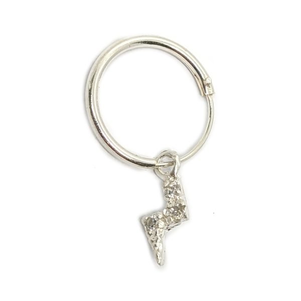 aro argolla rayo cristales plata 925