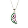 collar sandía cristales plata 925
