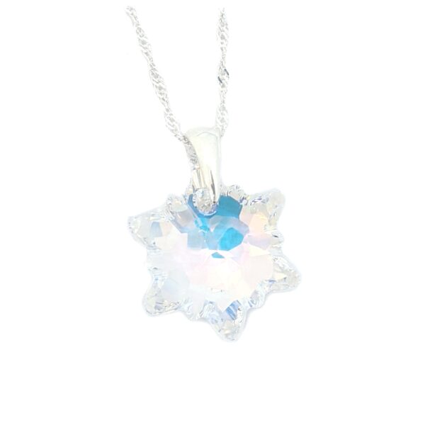 collar cristal copo de nieve 18mm plata