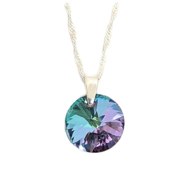 collar cristal swarovski rivoli 12mm vitrail light plata
