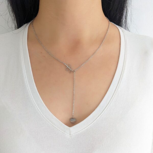 Collar Rama y Corazón Acero Quirúrgico