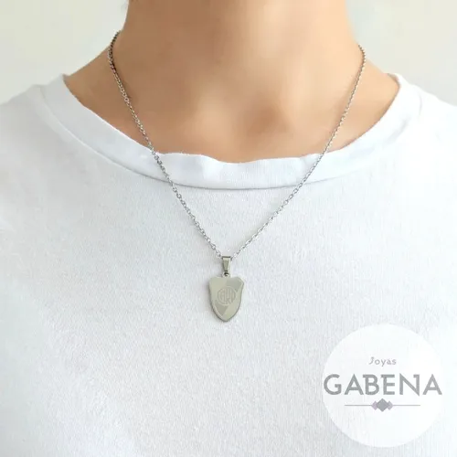 collar escudo river plate acero quirurgico