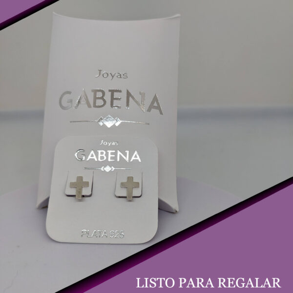 Aros Cruz Lisa Plata 925 Plateado pack