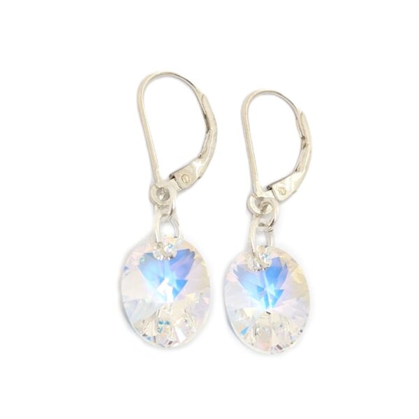 aros cristal ovalo plata aurora boreal