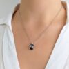 collar cristal ovalo 12mm plata silver night