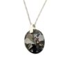 collar cristal ovalo 18mm plata silver night