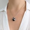 Collar Cristal Ovalo 18mm Plata silver night