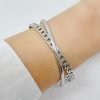 Pulsera Esclava Semi Abierta Cruzada Acero Quirúrgico
