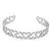 Pulsera Esclava Corazones Calados Acero Quirúrgico