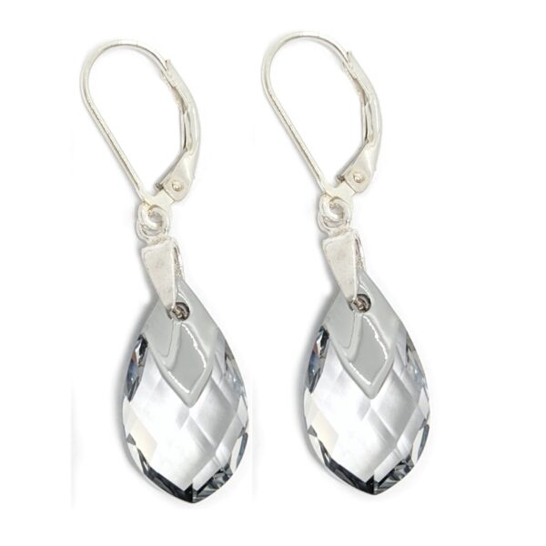 aros cristal gota metallic cap plata