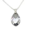 collar cristal gota metallic cap plata