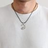 collar yin yang gato circulo plateado