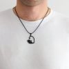 collar yin yang gato corazon negro