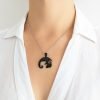 collar yin yang perro circulo negro