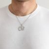 collar yin yang perro circulo plateado
