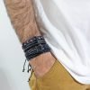 pulsera hombre cuero sintético guitarra