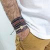pulsera hombre cuero sintético marrón