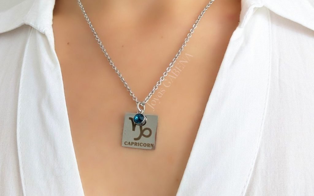 Collar Signos Zodiaco Cristal Acero Quirúrgico - capricornio 2