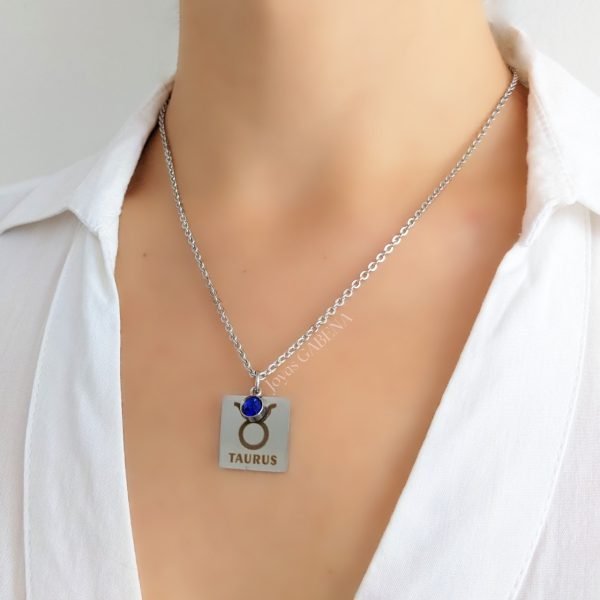 Collar Signos Zodiaco Cristal Acero Quirúrgico - tauro 2