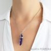 Collar piedra natural hexagonal agata purpura