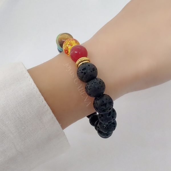 Pulsera Piedras Naturales 7 Chakras Elástica - Imagen 3