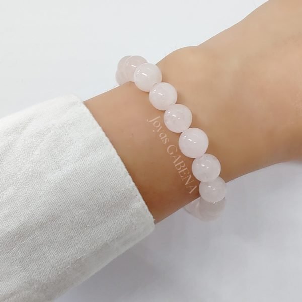 Pulsera Piedras Naturales 8mm Elastizada - Cuarzo Rosado 3