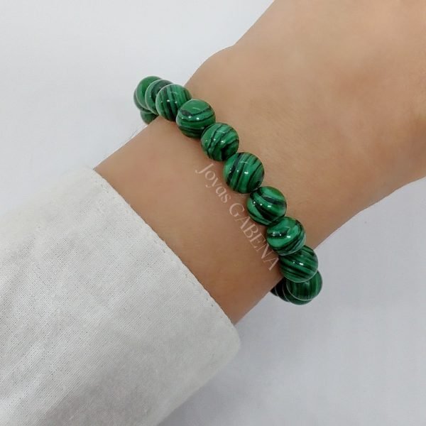 Pulsera Piedras Naturales 8mm Elastizada - Malaquita 3