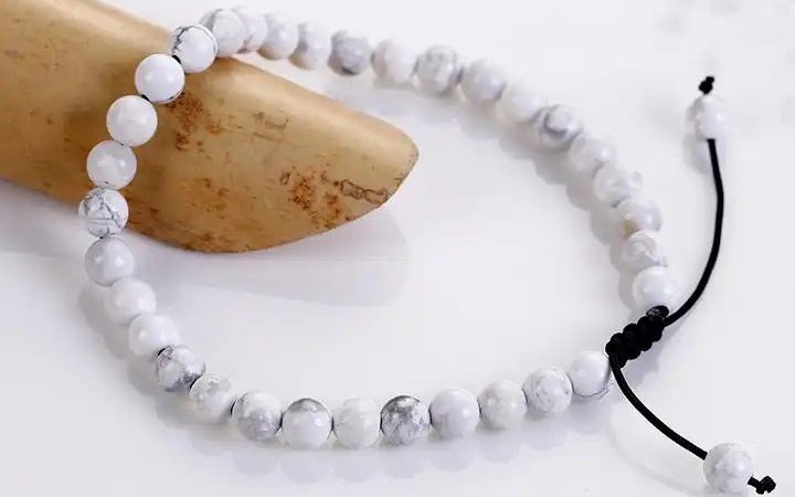Pulsera Piedras Naturales Ajustable - Howlite
