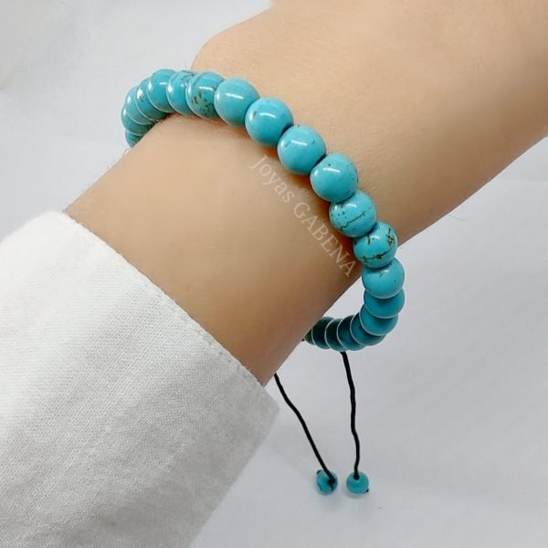 Pulsera Piedras Naturales Ajustable turquesa 1