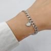 Pulseras Parejas Dije Corazón Barra Acero Quirúrgico 5