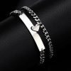 Pulseras Parejas Dije Corazón Barra Acero Quirúrgico 5