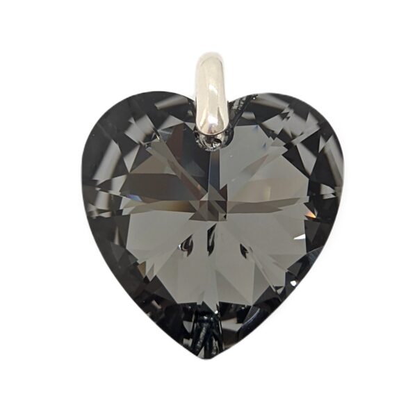 dije cristal corazon 28mm plata