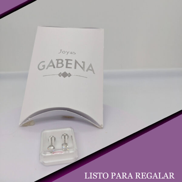 Aros Abridores Perlas Engarzadas 4mm Acero Quirúrgico pack 2