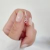 Aro Argolla Corazón Calado Plata 925 Solitario