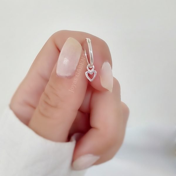 Aro Argolla Corazón Calado Plata 925 Solitario