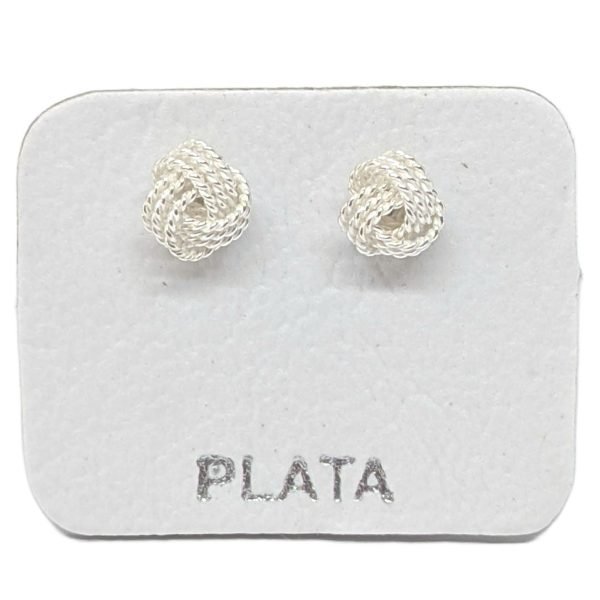 Aros Nudo Texturizado Plata 925