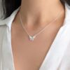 CO-60 collar mariposa con cristales plata 925