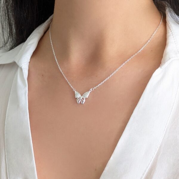 CO-60 collar mariposa con cristales plata 925