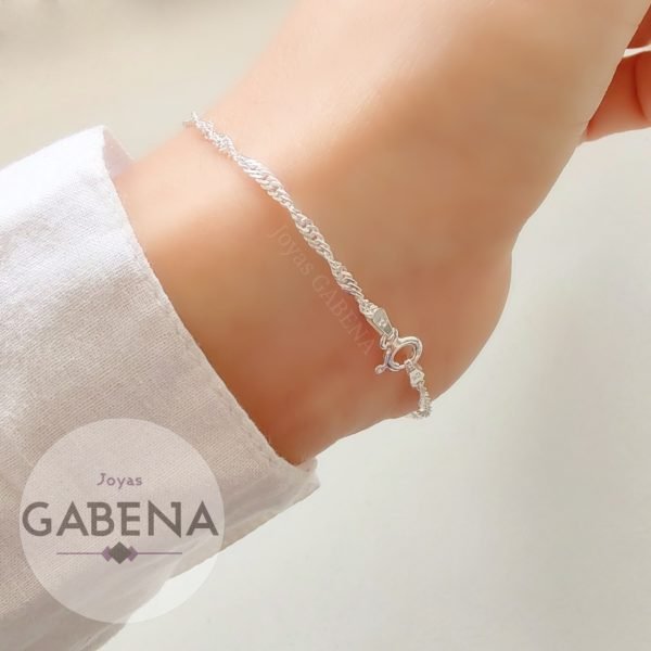 Pulsera Singapur Plata 925 - Imagen 3