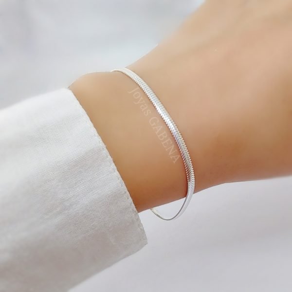 Pulsera Clapton Aplanada Plata 925