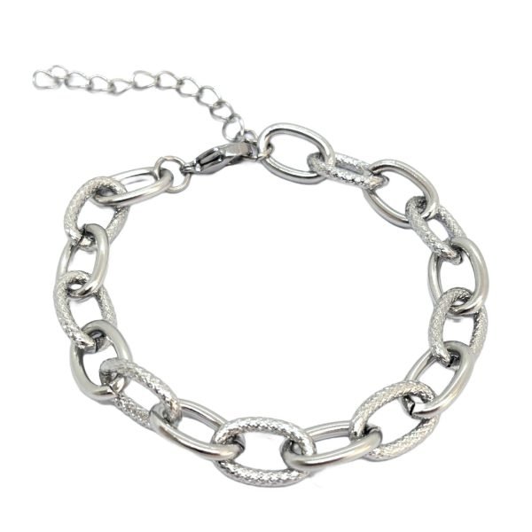 Pulsera Eslabones Ovalados Extensible Acero Quirúrgico