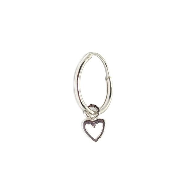 aro argolla corazon calado plata 925 solitario