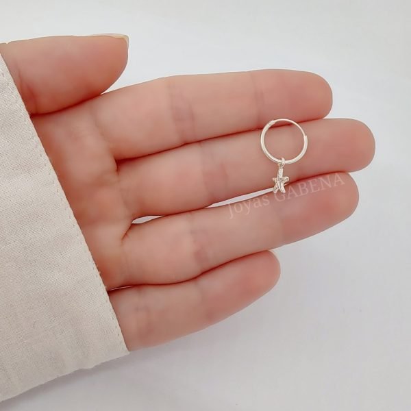 aro argolla estrella de mar plata 925