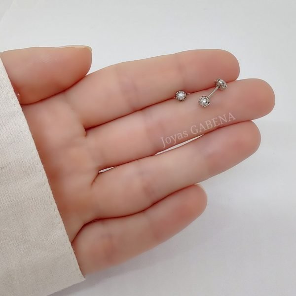 aros abridores perla engarzada 3mm acero quirúrgico