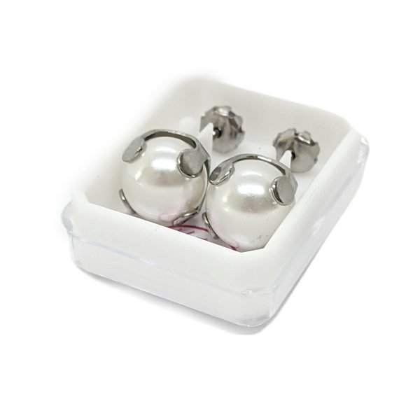 aros abridores perla engarzada 8mm acero quirúrgico